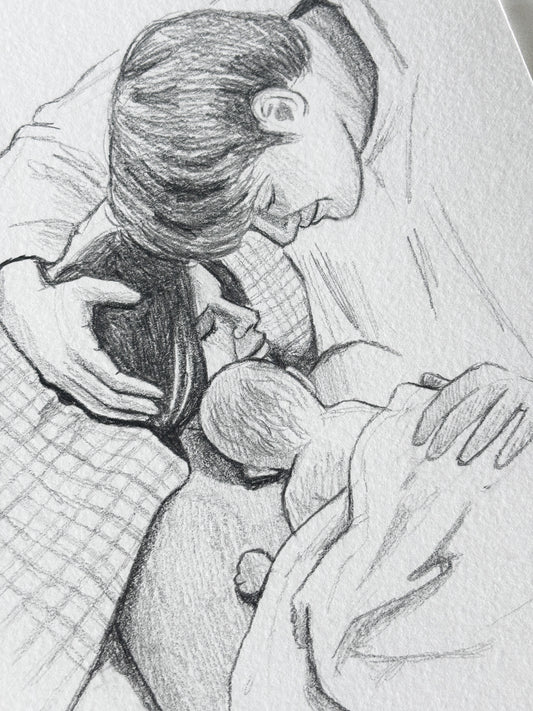 'Three Heartbeats' 5x7 inch original sketch