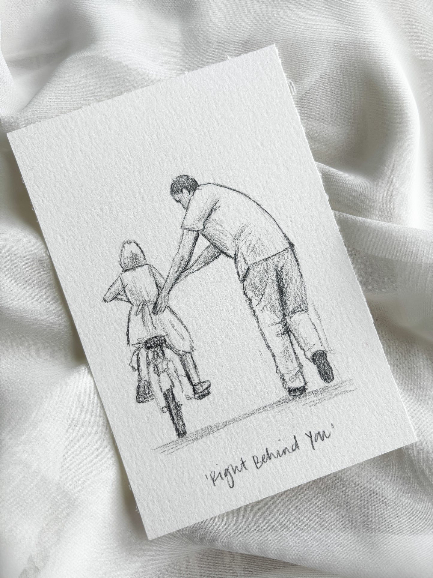 'Right Behind You' 4x6 inch original sketch