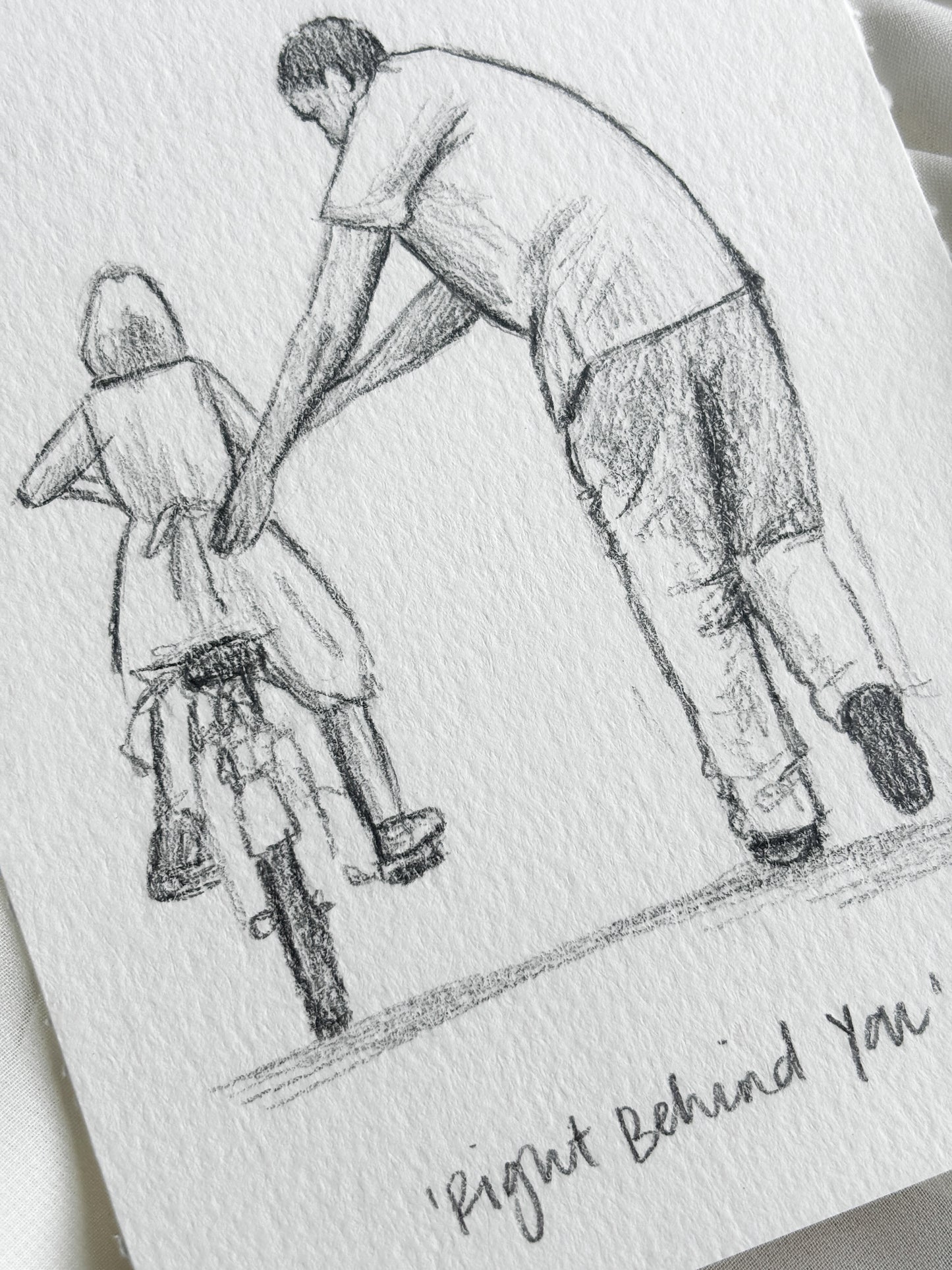 'Right Behind You' 4x6 inch original sketch