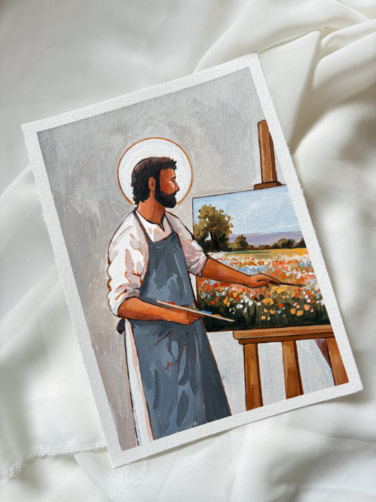 'The Master Artist At Work' 5x7 inch original painting