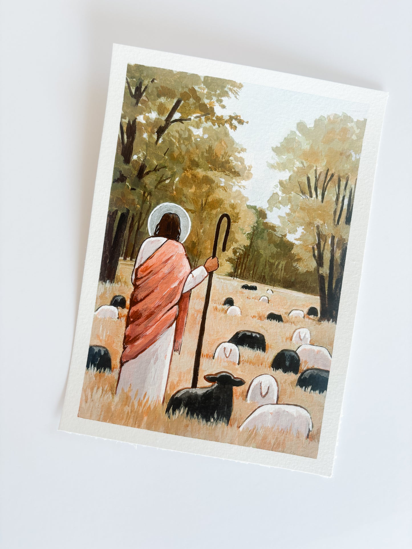 'The Good Shepherd In Summer' 5x7 inch original painting