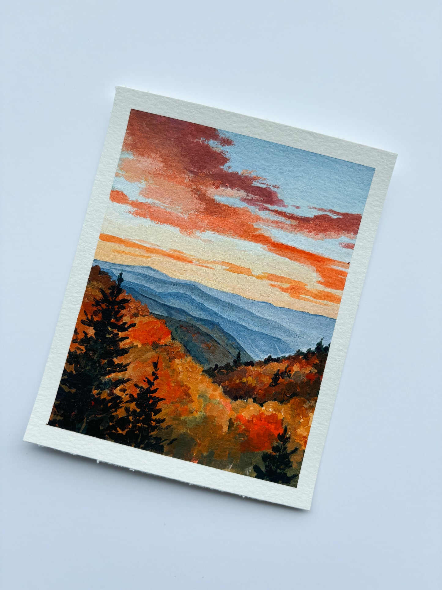 'Alive In The Fall' (Great Smoky Mountains National Park) 4x5 inch original painting