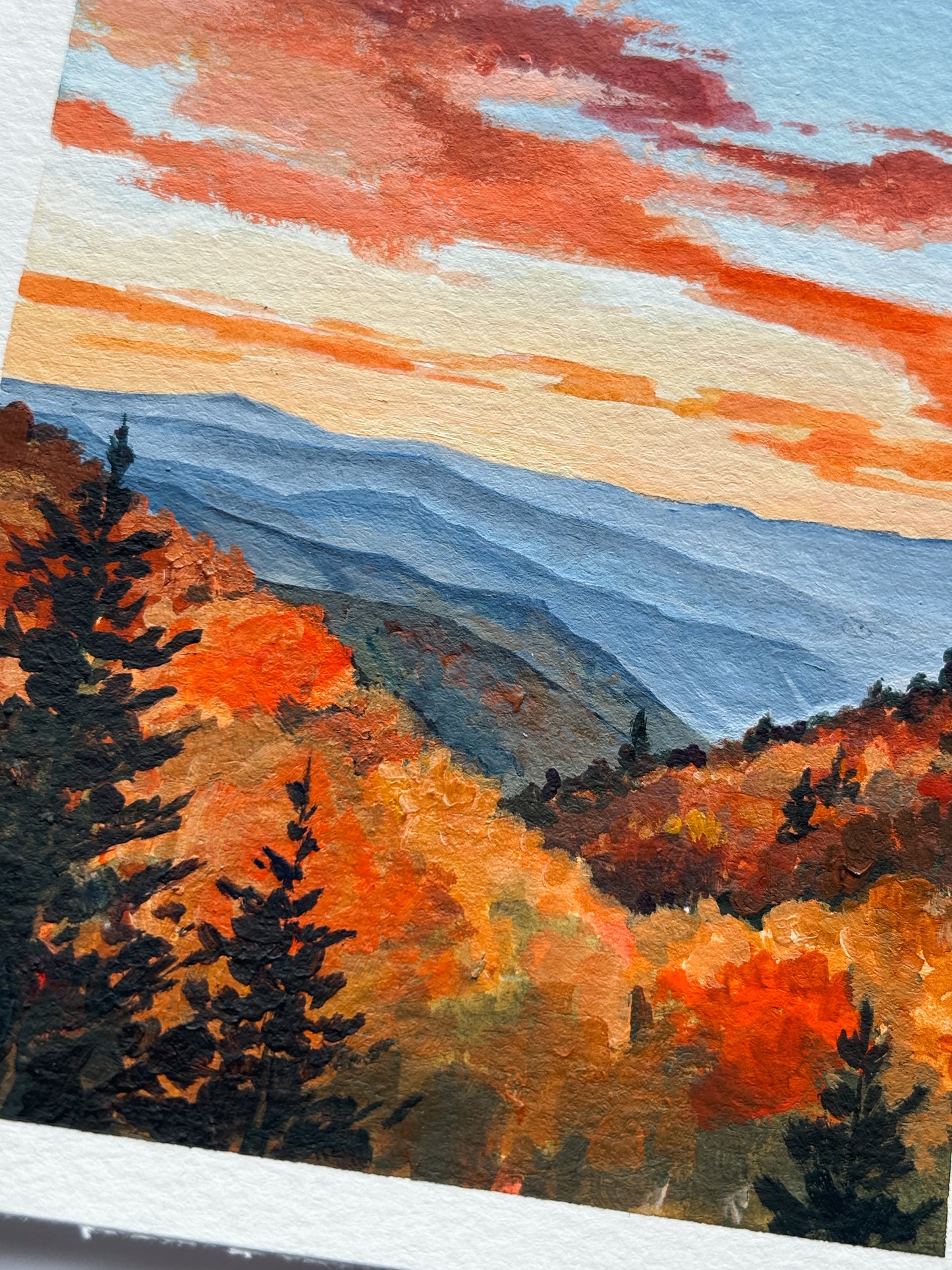 'Alive In The Fall' (Great Smoky Mountains National Park) 4x5 inch original painting