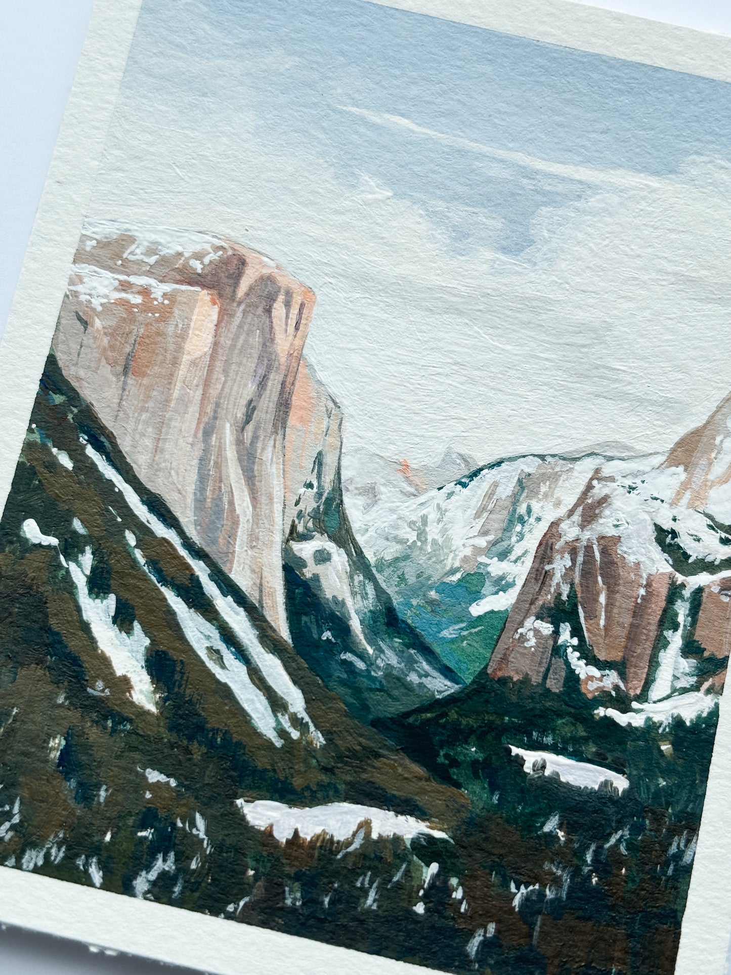 'The Cold Light Of Day' (Yosemite National Park) 4x5 inch original painting