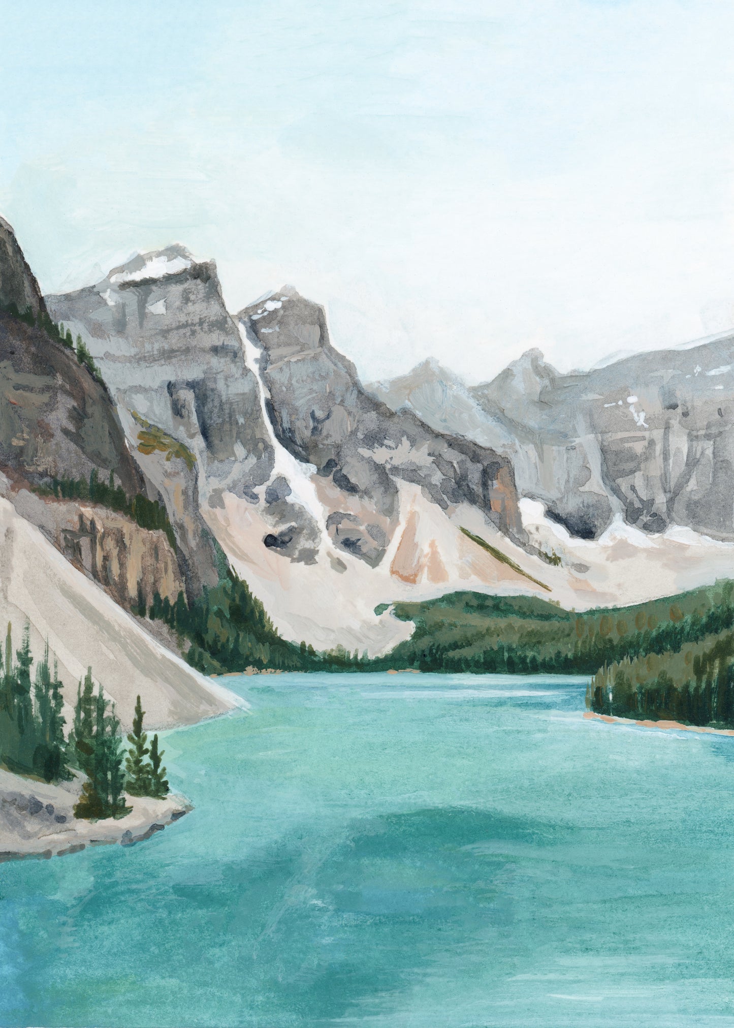 'Peaceful Lake Moraine' (Banff National Park) Print