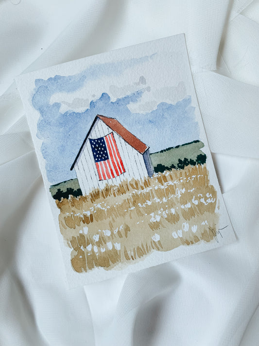 'Land Of The Free' 4x5 original painting