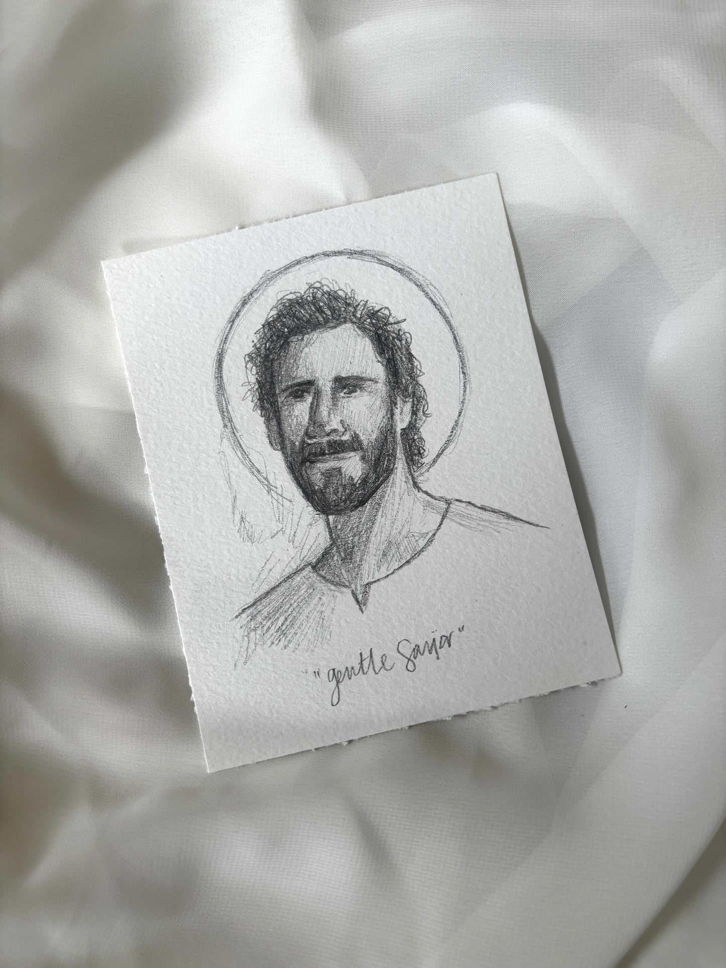 'Gentle Savior' 4x5 inch original sketch