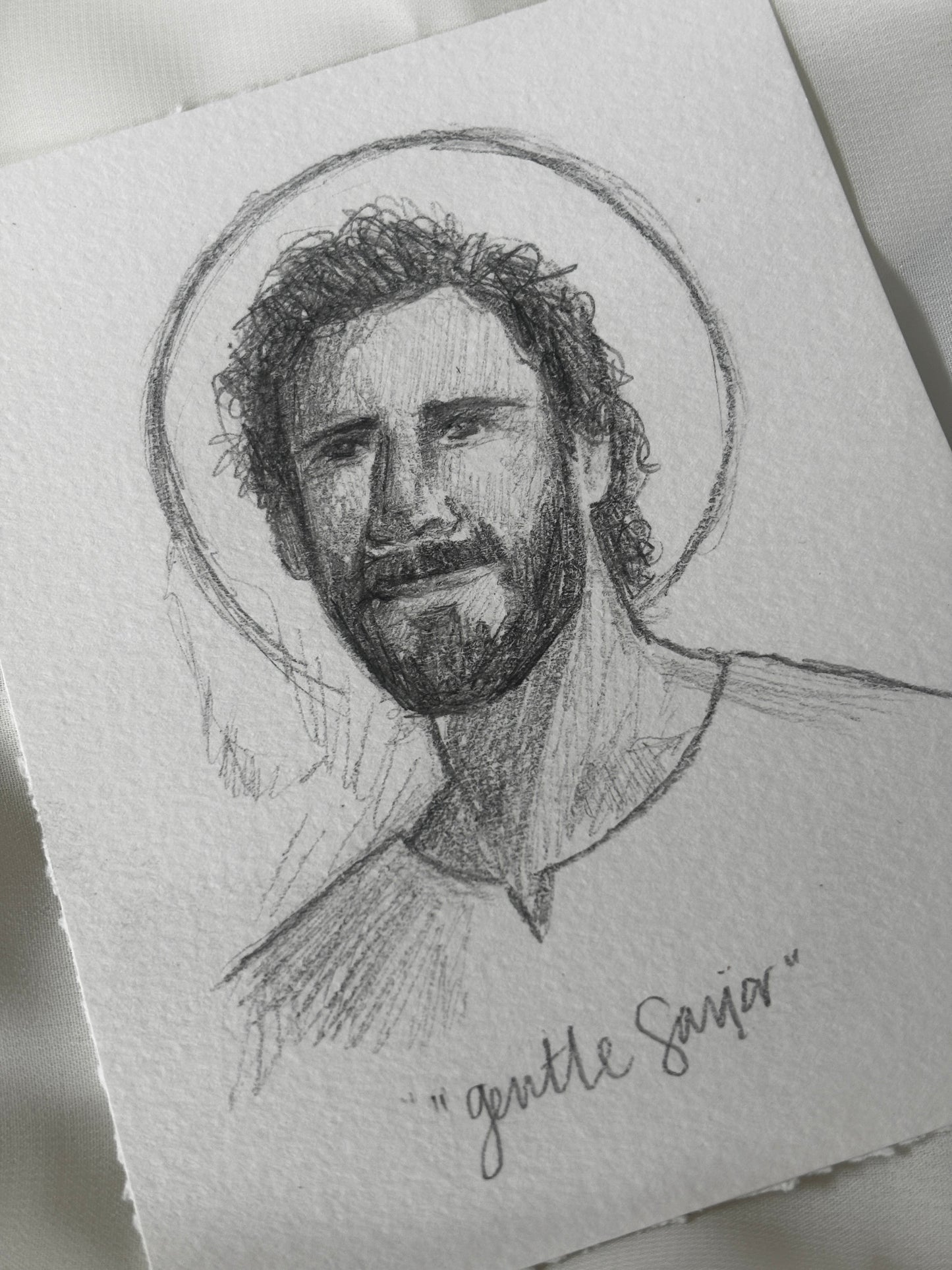 'Gentle Savior' 4x5 inch original sketch