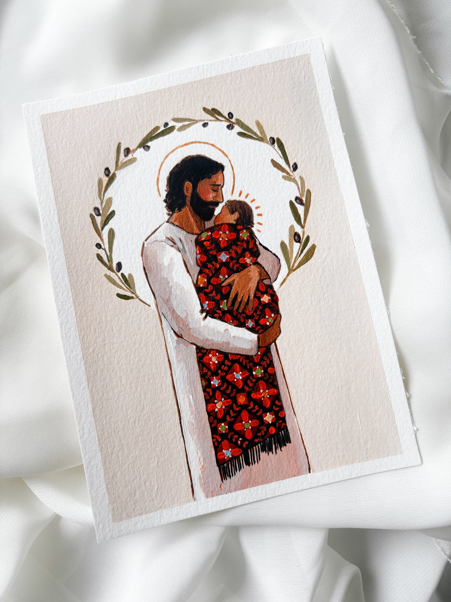 'Safe In The Arms Of Jesus' 5x7 inch original painting