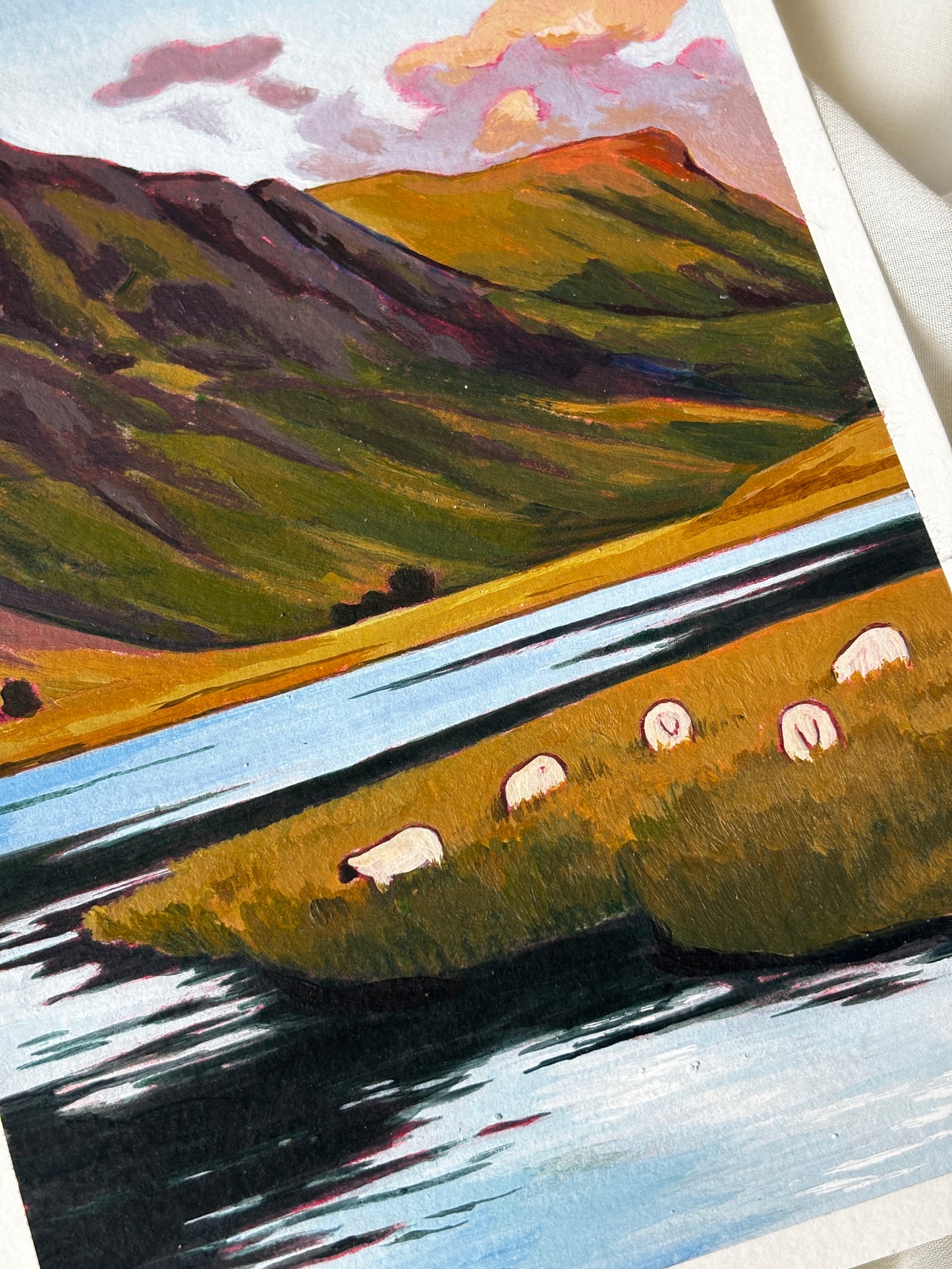 'Highland Pastures' 5x7 inch original painting