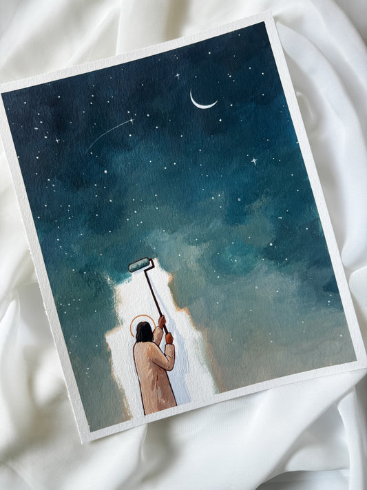 'He Who Paints The Heavens' 8x10 inch original painting