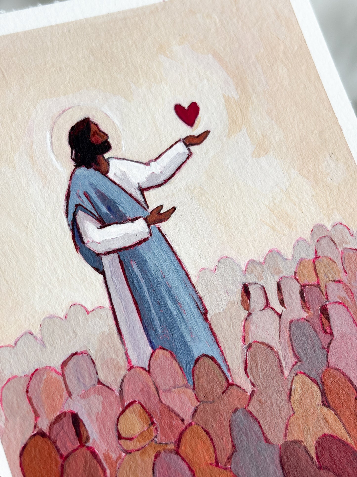 'Love One Another' 4x5 inch original painting