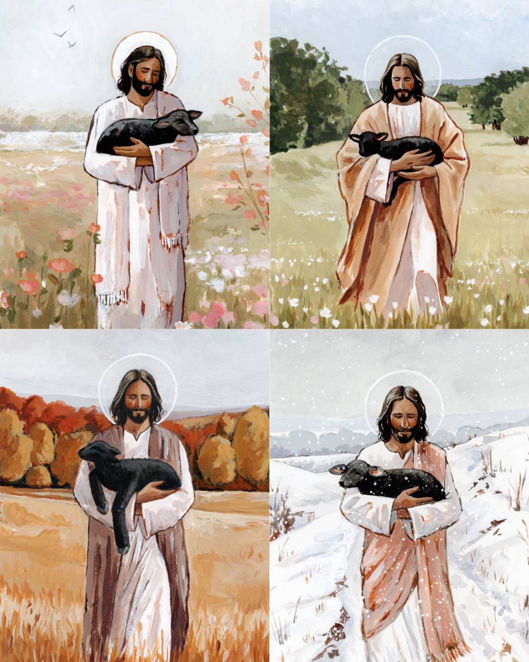 He Carries Me Through Every Season print bundle (4 prints)