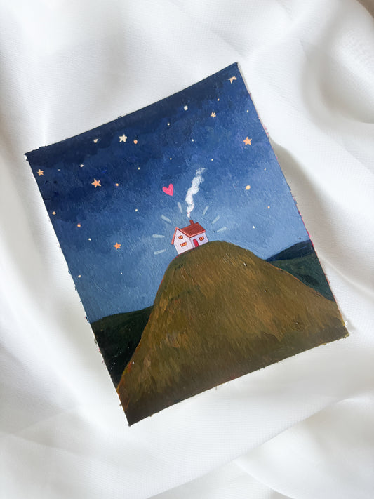 'A Home Is A Little Church' 4x5 inch original painting