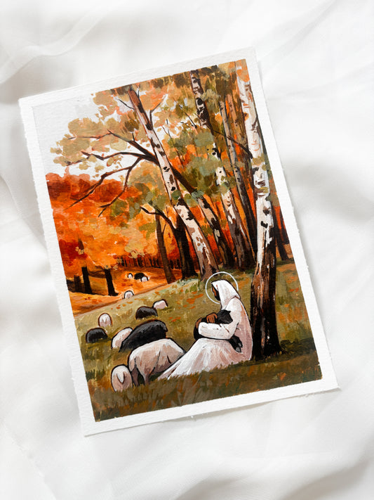 'The Shepherd's Rest' 5x7 inch original painting