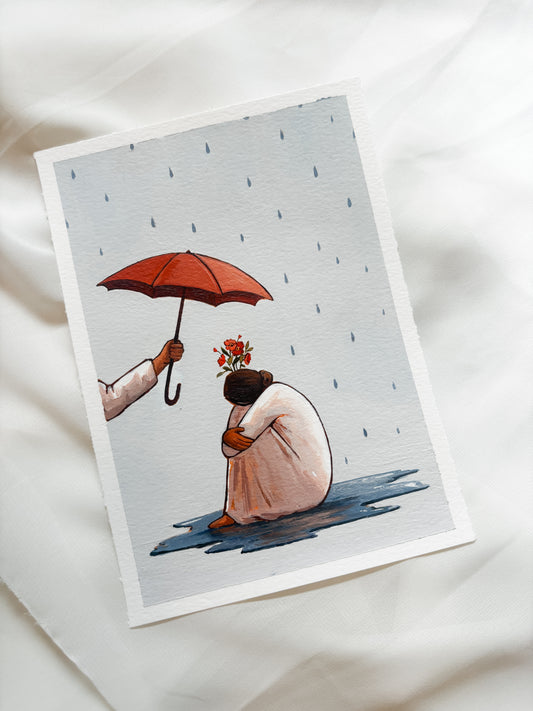 'I'll Be Your Shelter' 5x7 inch original painting