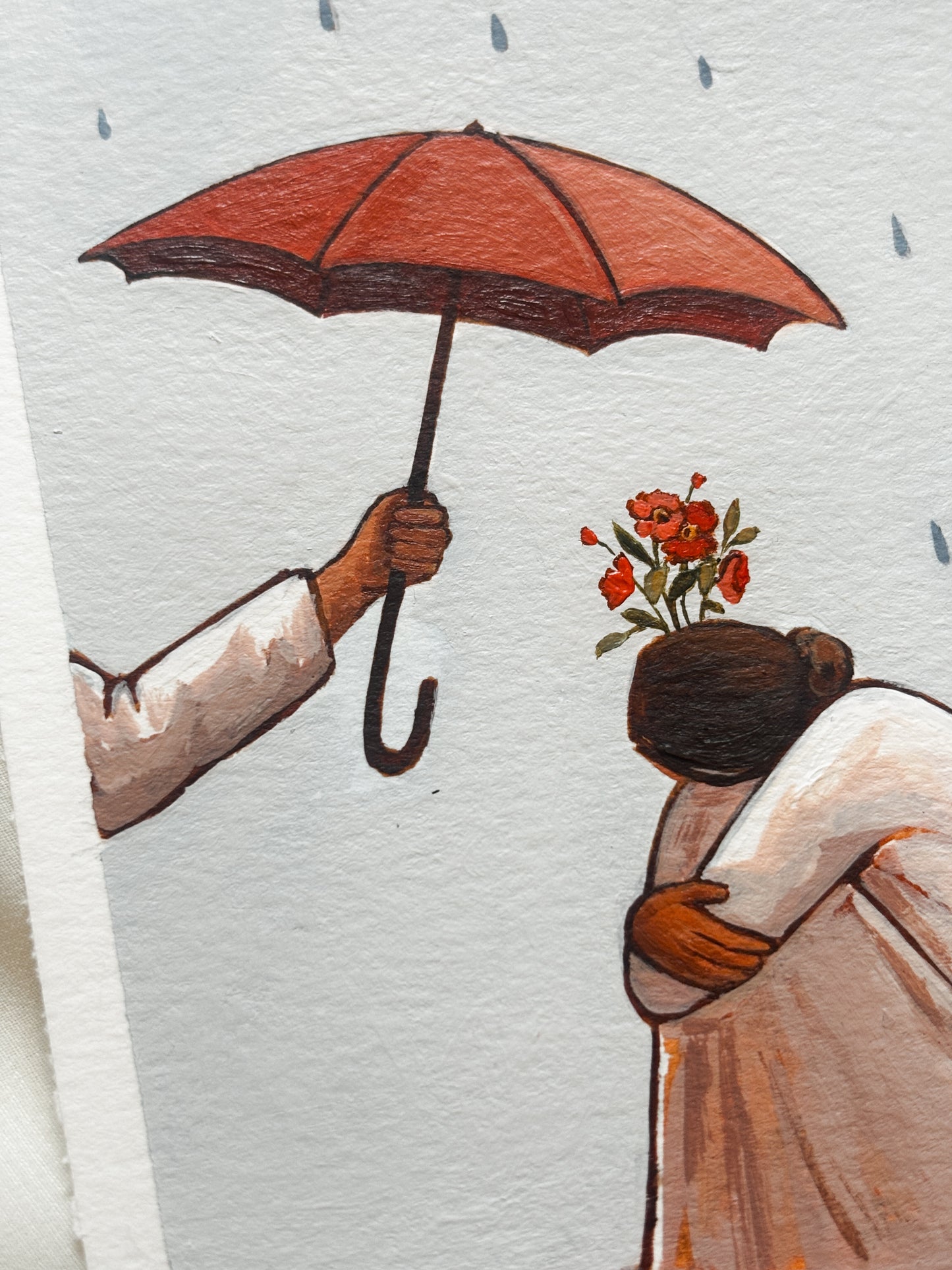 'I'll Be Your Shelter' 5x7 inch original painting