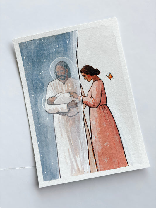 'I Know He Holds You Among The Stars' 5x7 inch original painting