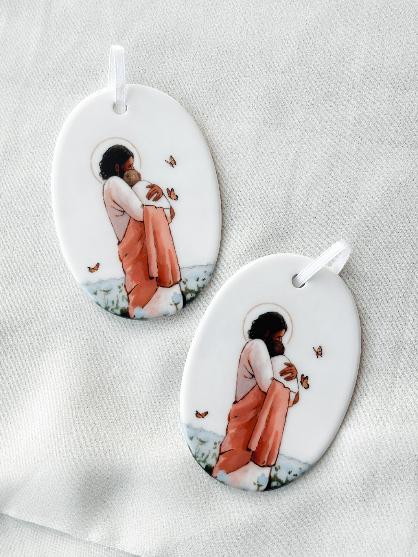 'Among The Forget Me Nots' Porcelain Ornament