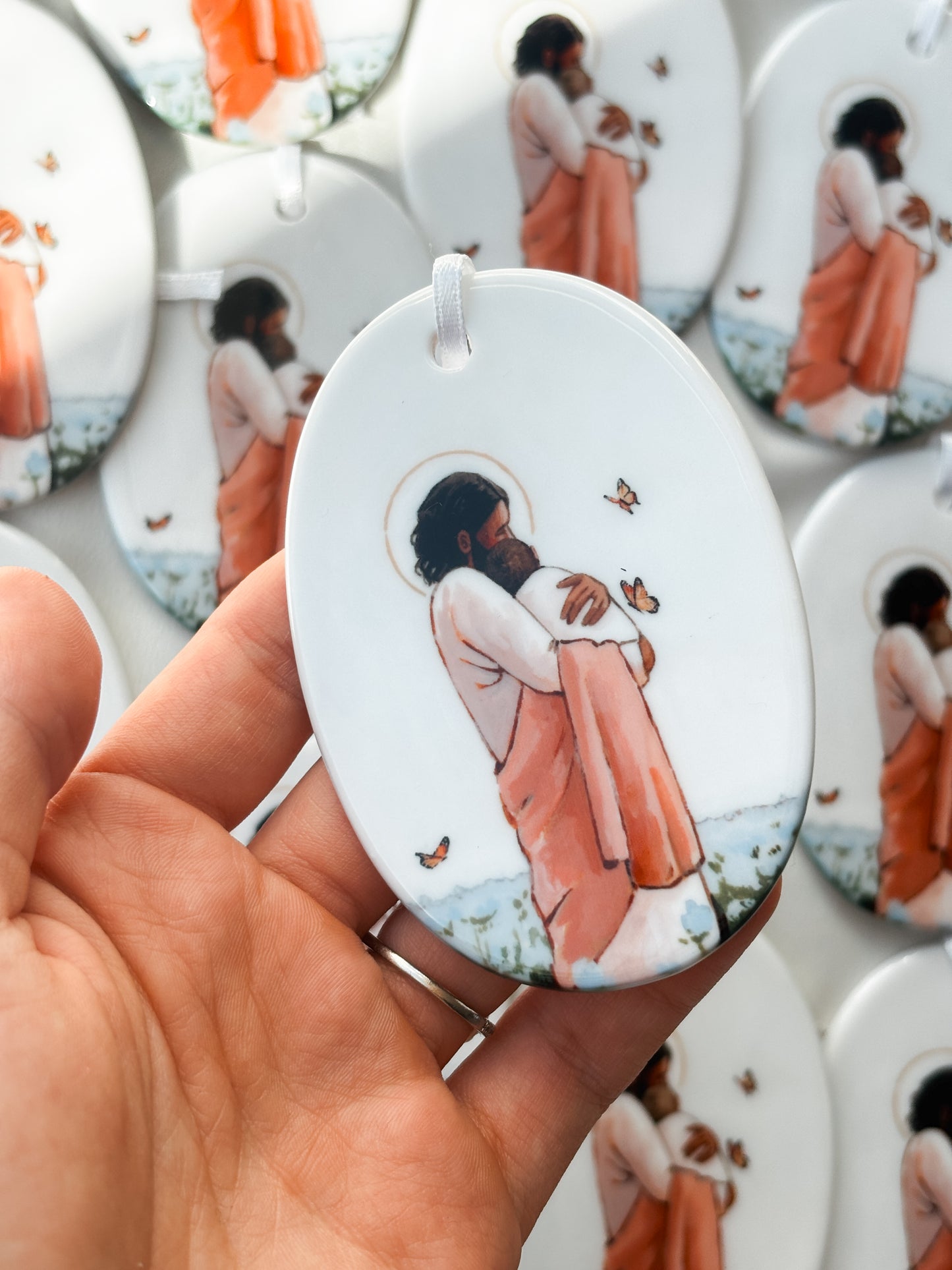 'Among The Forget Me Nots' Porcelain Ornament