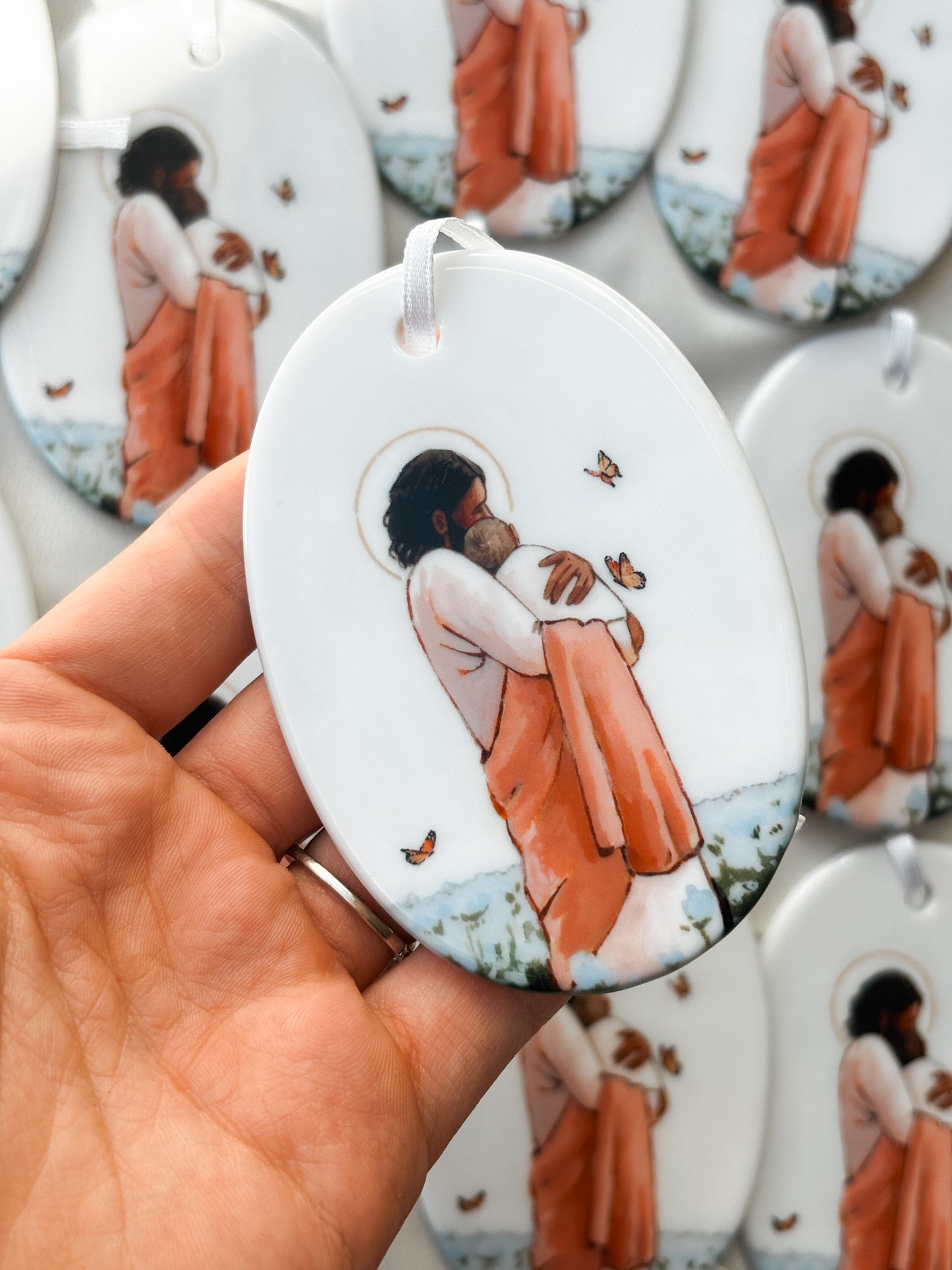 'Among The Forget Me Nots' Porcelain Ornament