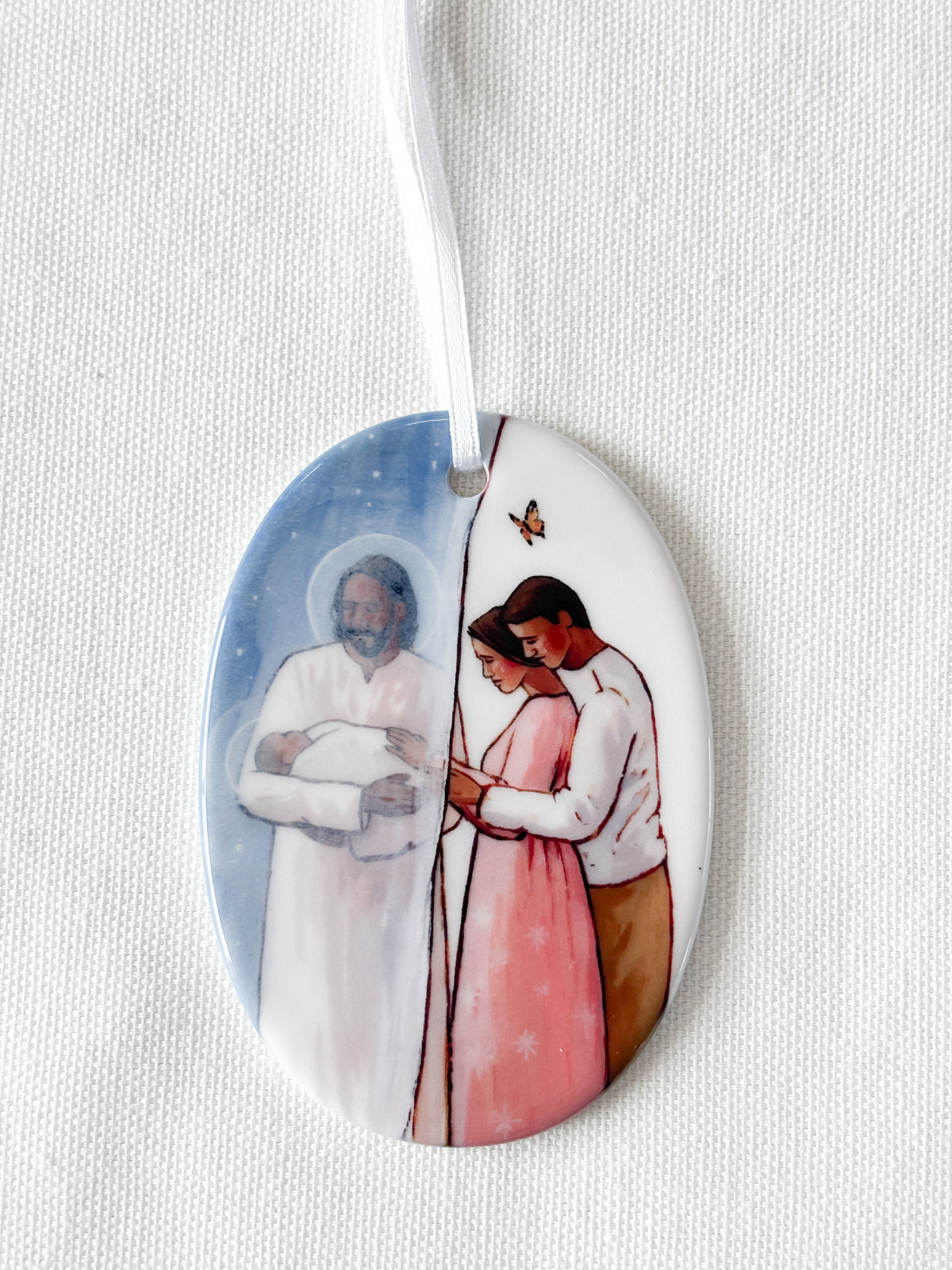 'I Know He Holds You Among The Stars' Porcelain Ornament