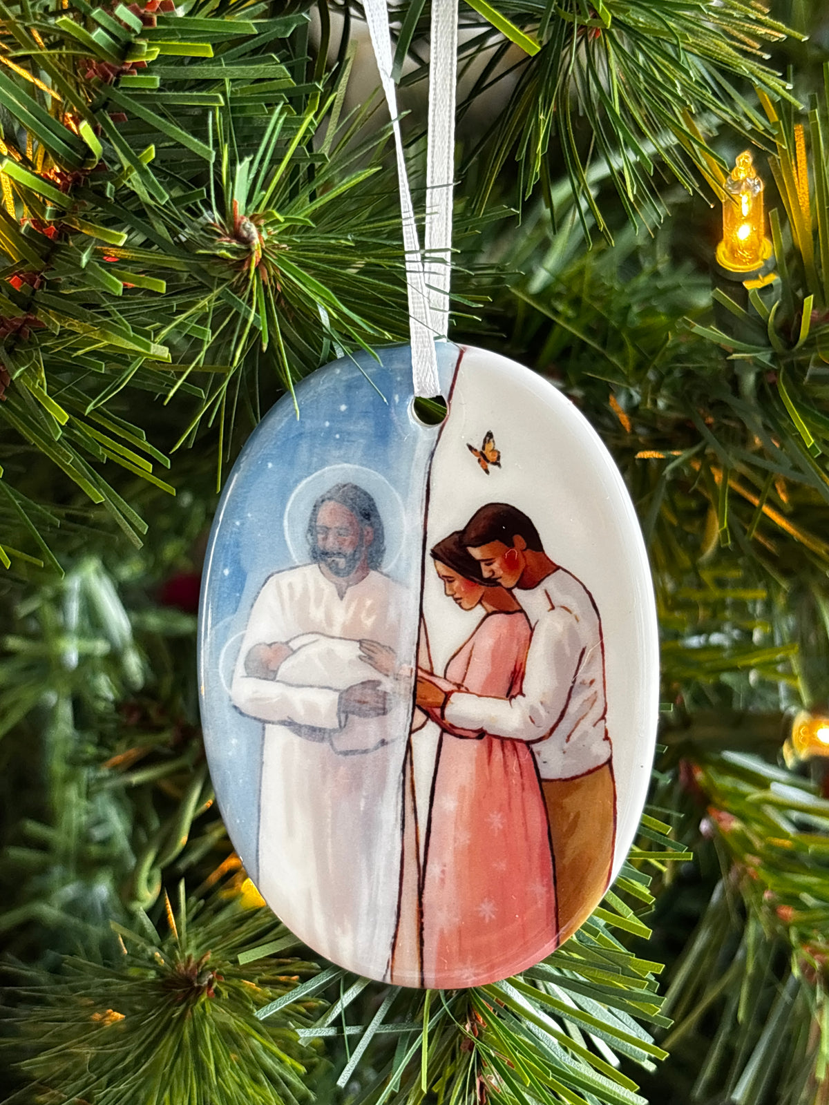 'I Know He Holds You Among The Stars' Porcelain Ornament