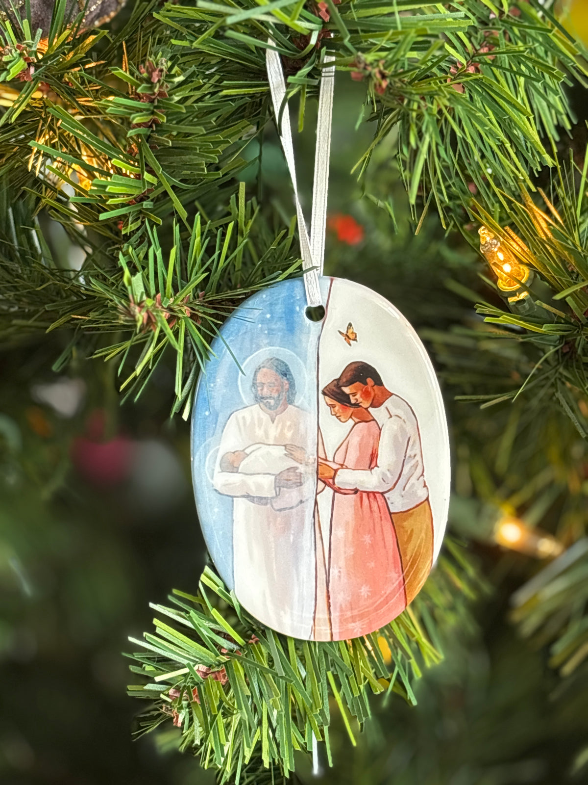 'I Know He Holds You Among The Stars' Porcelain Ornament