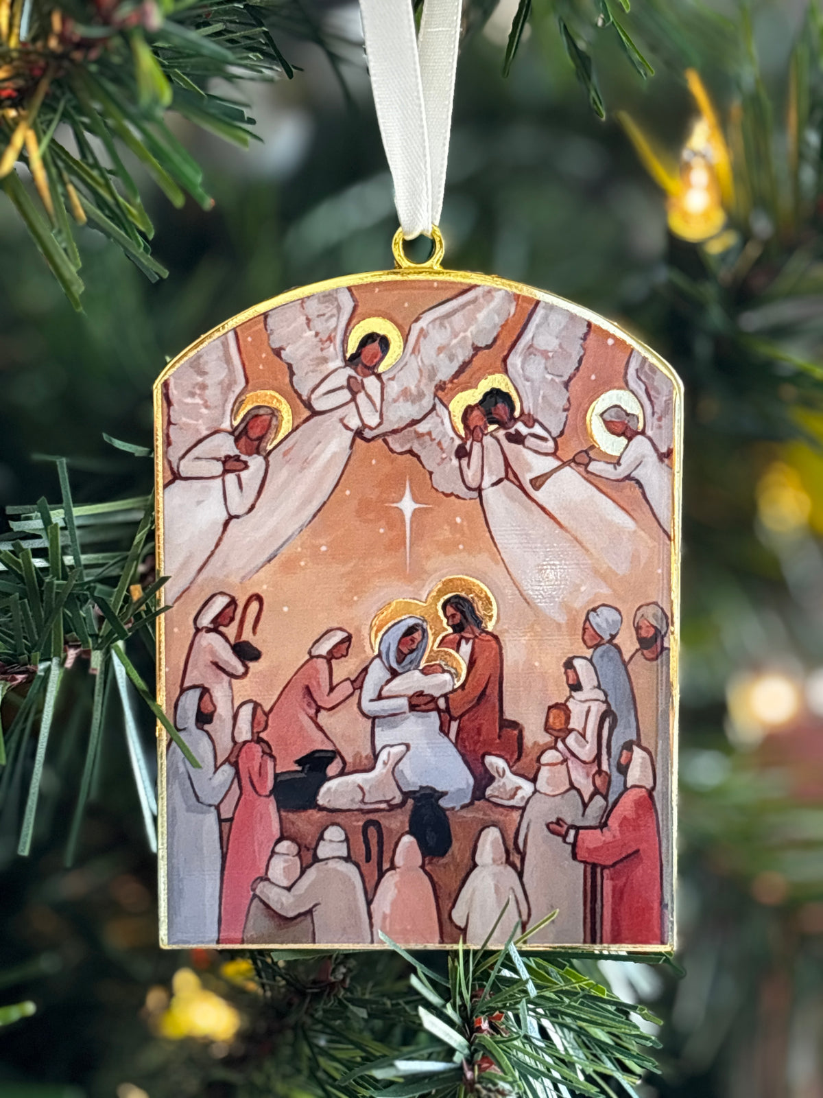 'Joy To The World!' Gold Enamel Ornament