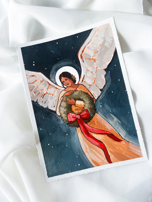'The Angels Rejoiced' 5x7 inch original painting