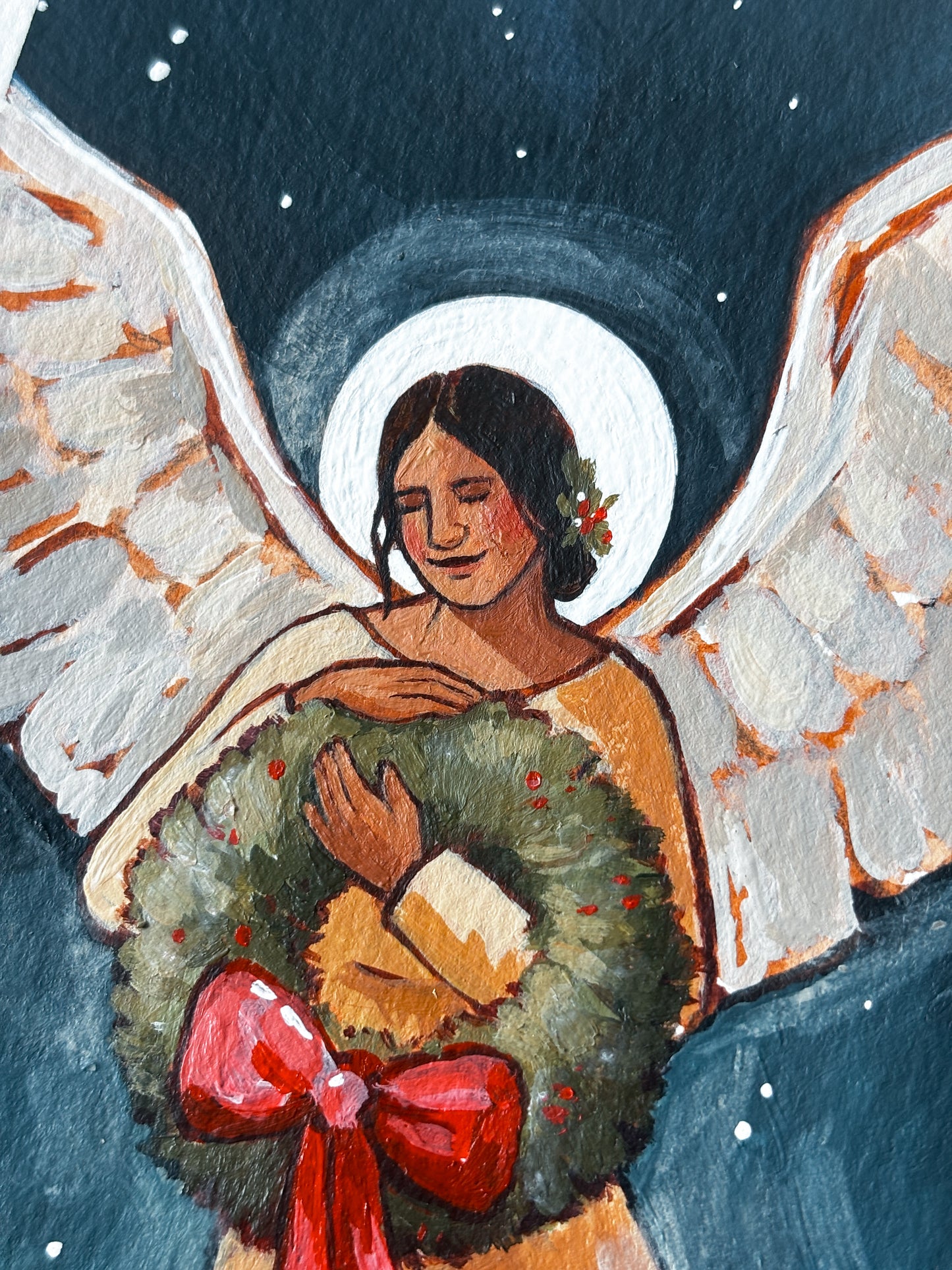 'The Angels Rejoiced' 5x7 inch original painting