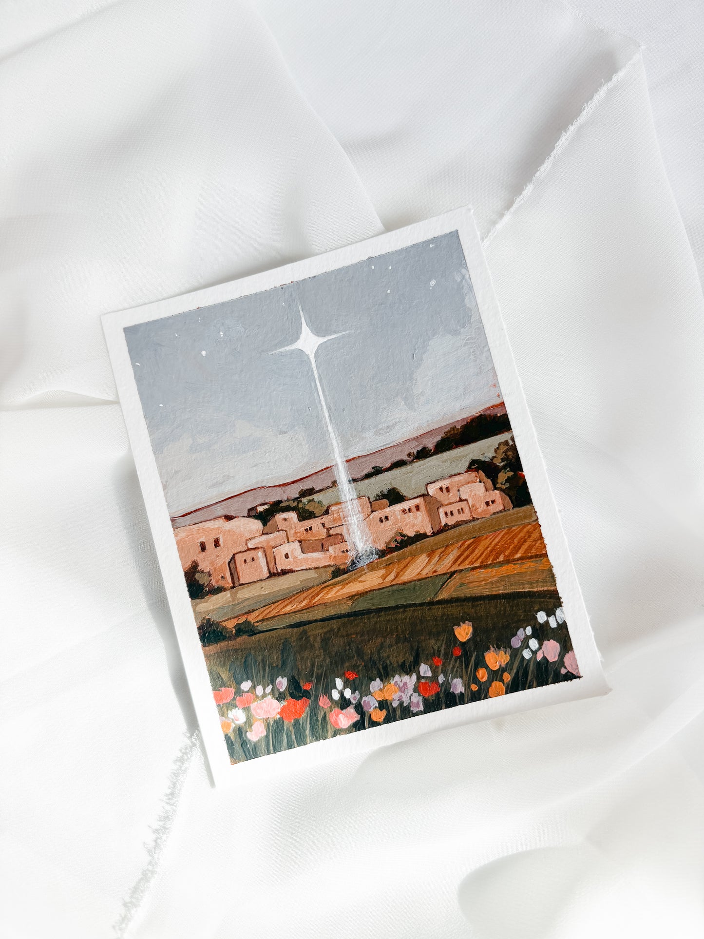 'O Little Town Of Bethlehem' 4x5 inch original painting