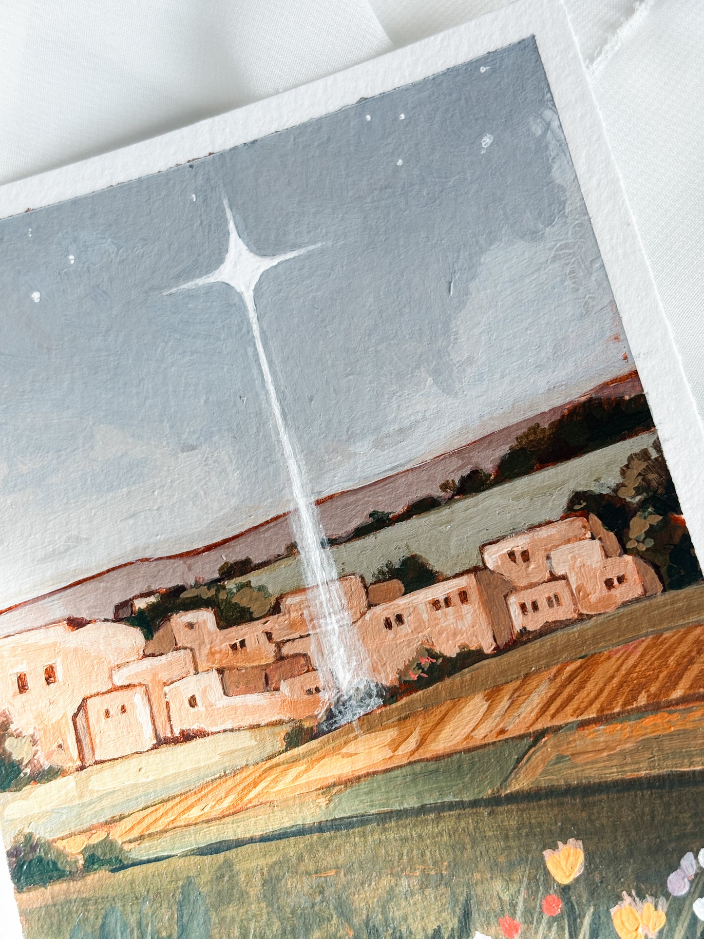 'O Little Town Of Bethlehem' 4x5 inch original painting