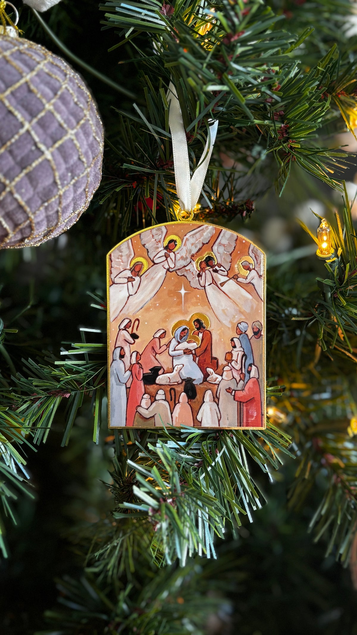 'Joy To The World!' Gold Enamel Ornament