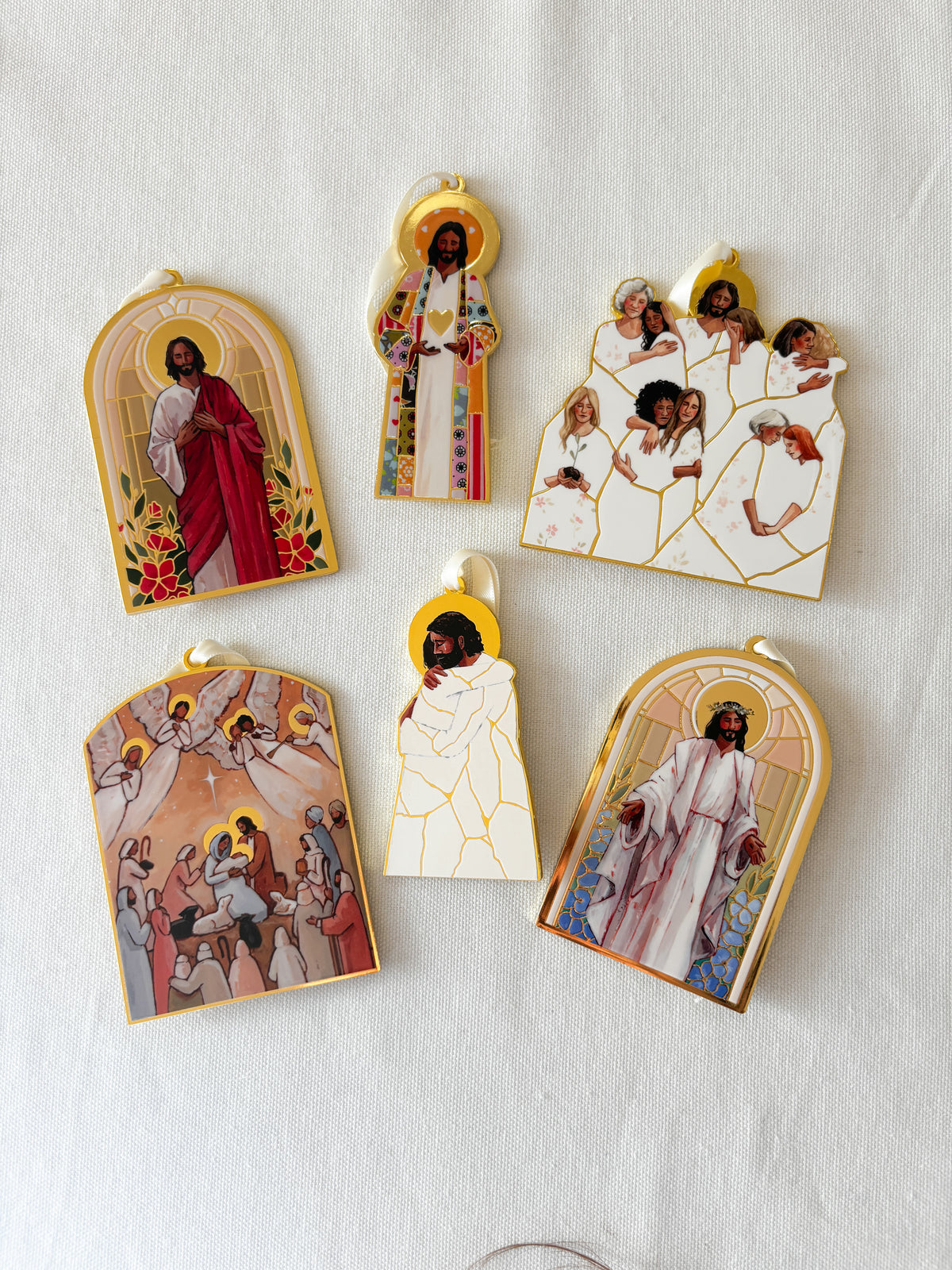Gold Enamel Ornament Set (set of 6) *RESTOCKING EARLY NOVEMBER*