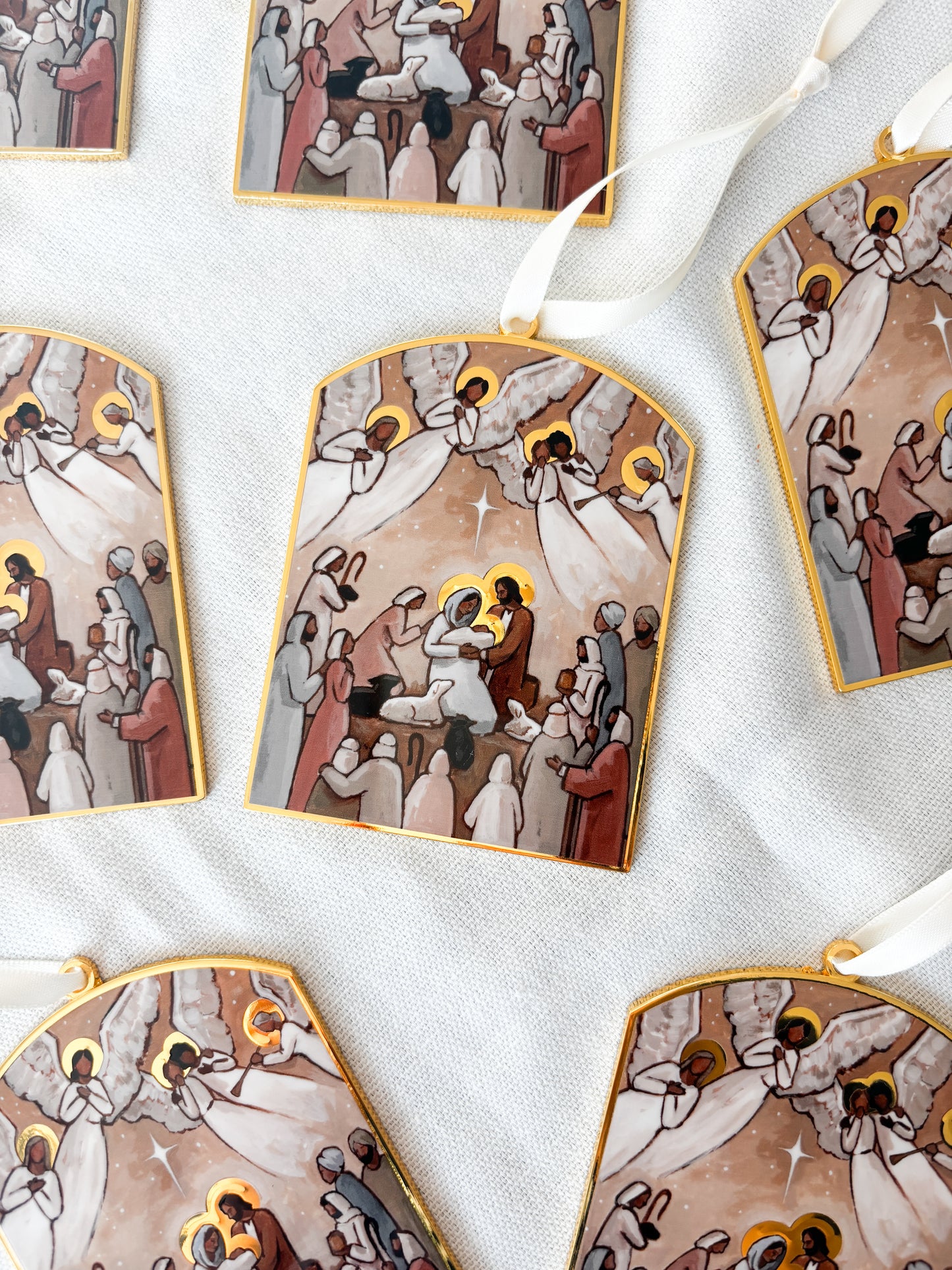 'Joy To The World!' Gold Enamel Ornament