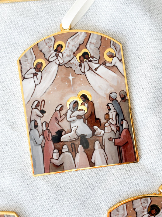 'Joy To The World!' Gold Enamel Ornament