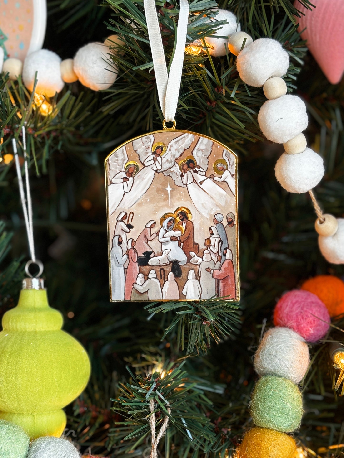 'Joy To The World!' Gold Enamel Ornament