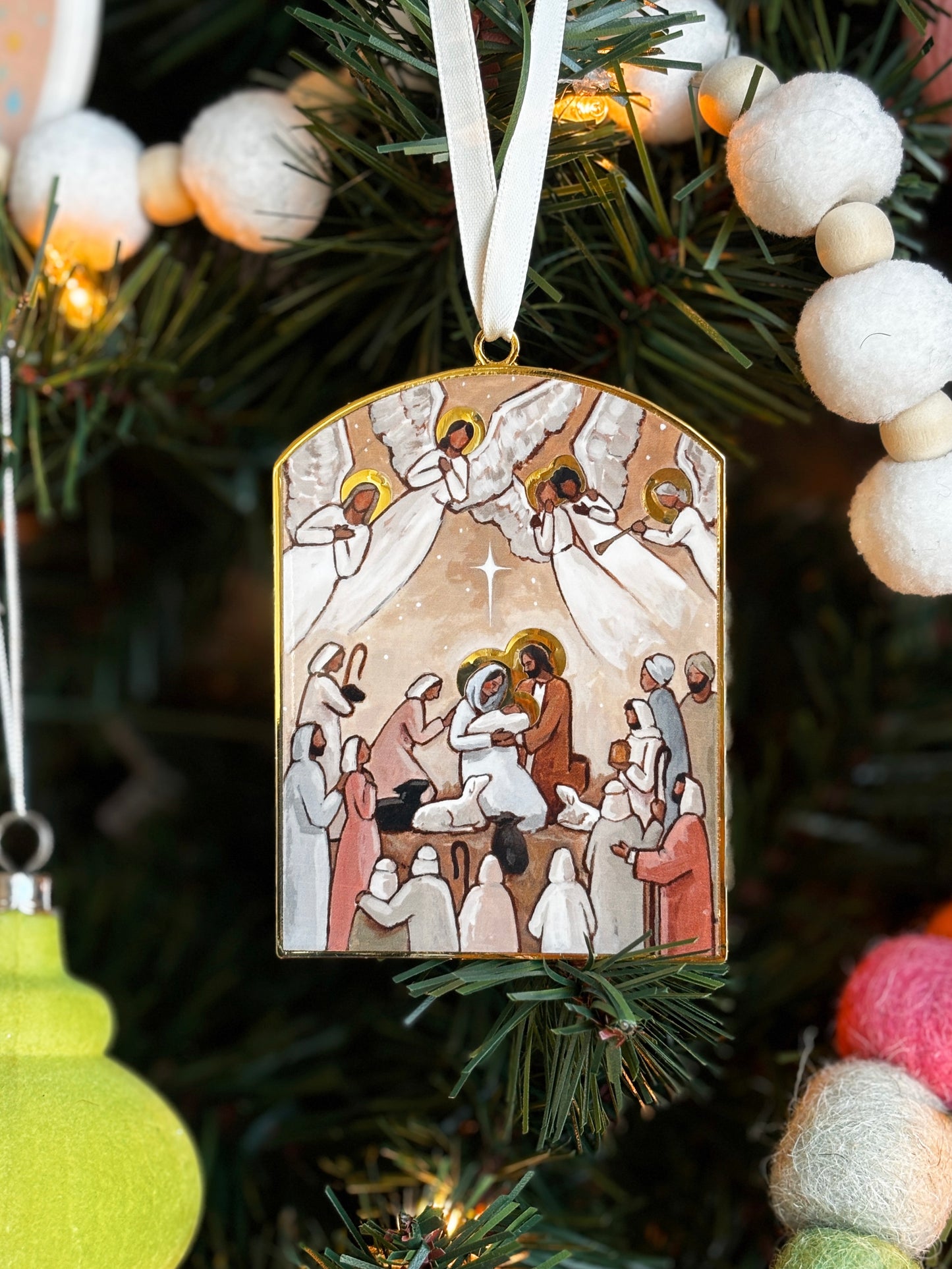 'Joy To The World!' Gold Enamel Ornament