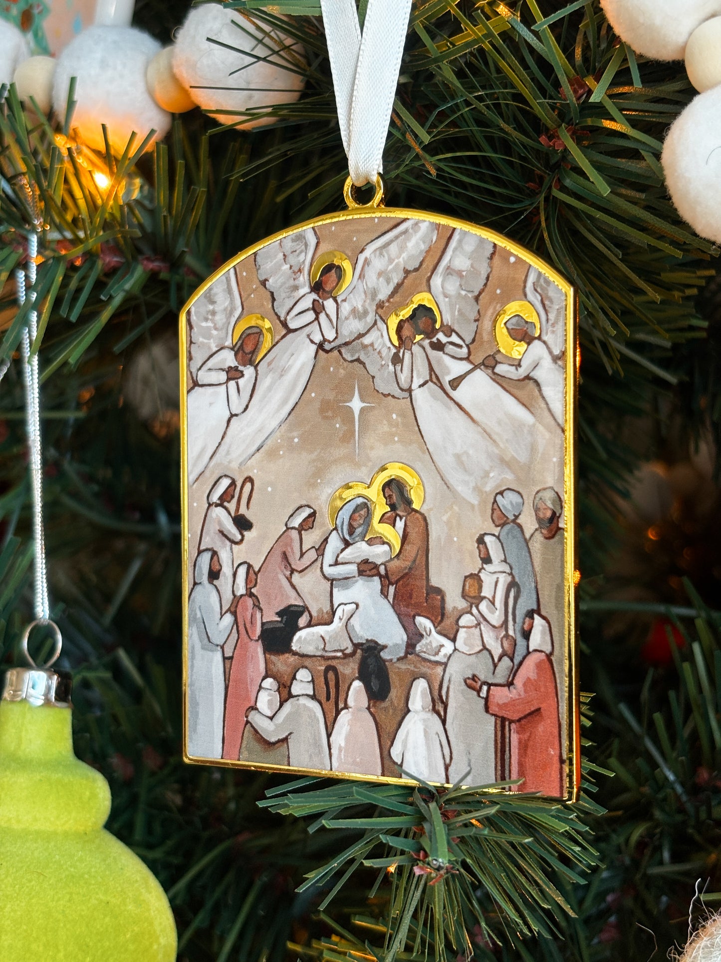'Joy To The World!' Gold Enamel Ornament