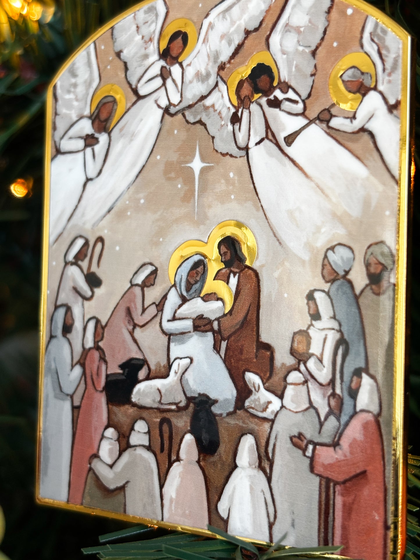 'Joy To The World!' Gold Enamel Ornament