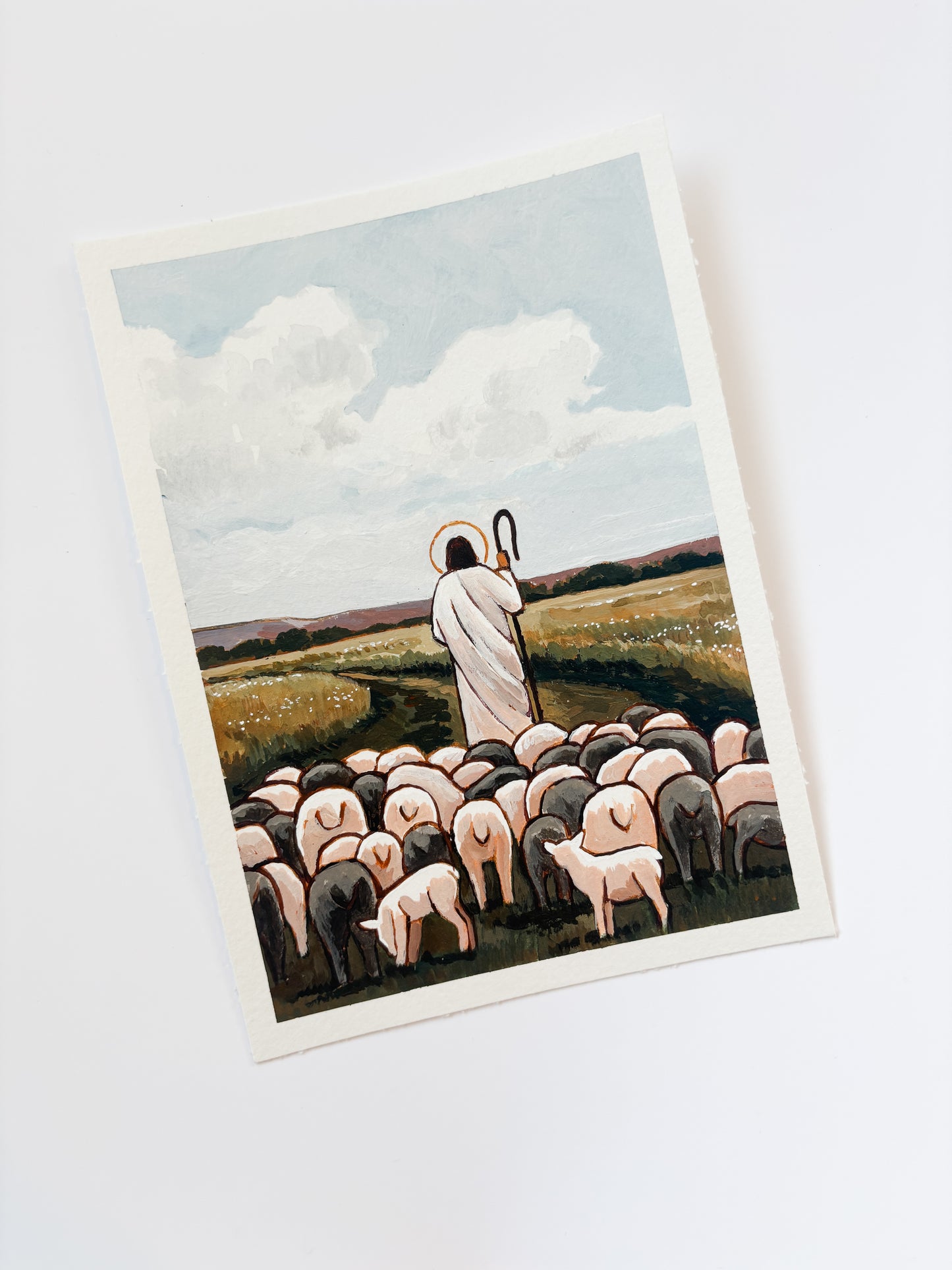 'For They Trust Their Shepherd' 5x7 inch original painting