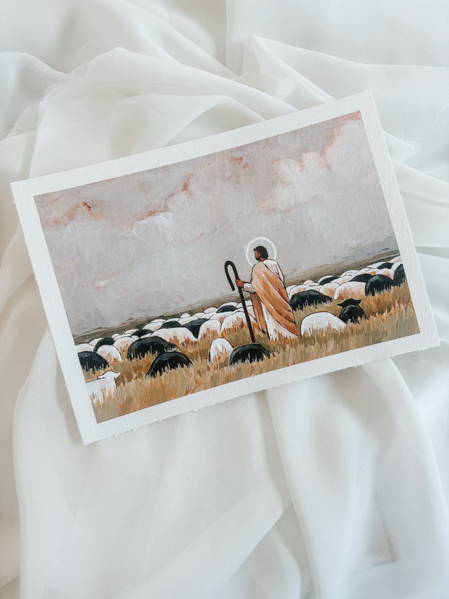 'Our Steadfast Shepherd' 5x7 inch original painting