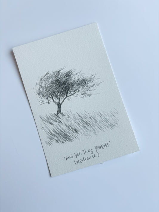 'And Yet, They Persisted' 4x6 inch original sketch