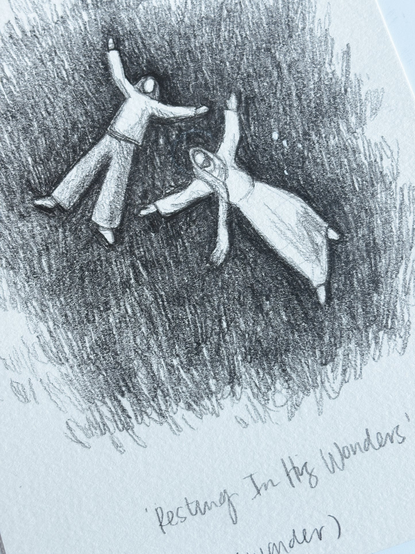 'Resting In His Wonders' 5x7 inch original sketch