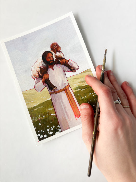 'My Grace Is Sufficient' 5x7 inch original painting