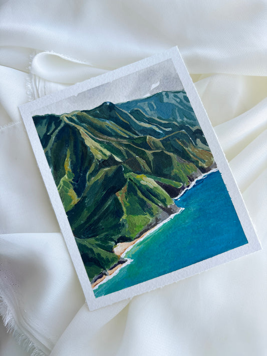 The Napali Coast 4x5 original painting