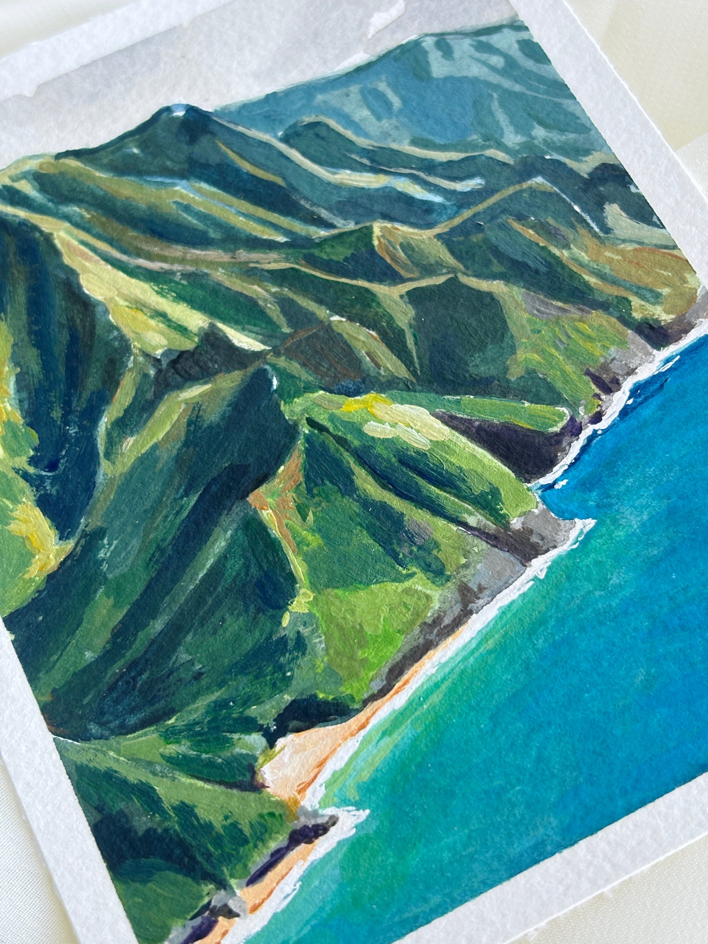 The Napali Coast 4x5 original painting