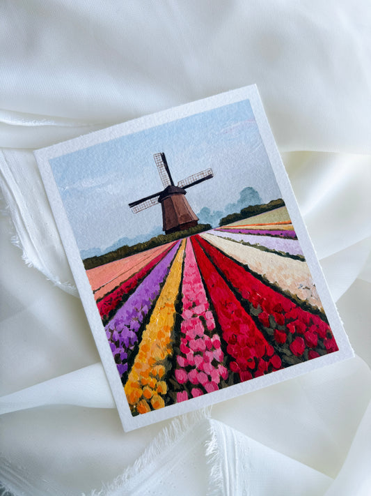 Tulips At Keukenhof 4x5 original painting