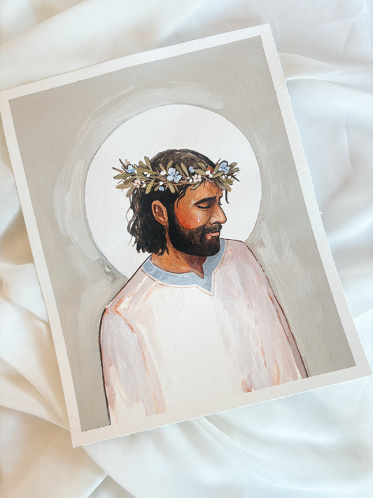 'O Savior, Thou Who Wearest A Crown' 8x10 inch original painting